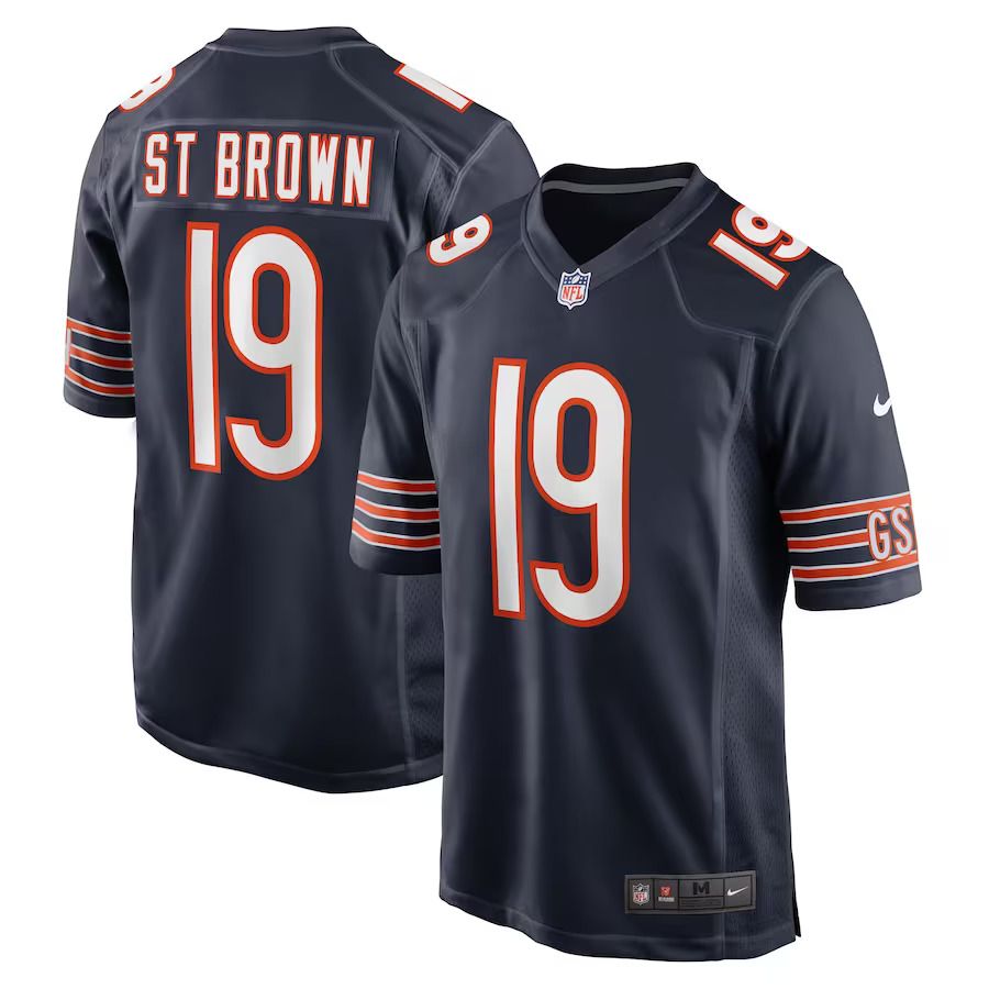 Men Chicago Bears #19 Equanimeous St. Brown Nike Navy Game Player NFL Jersey